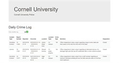 Desktop Screenshot of dailycrimelog.cupolice.cornell.edu