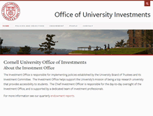 Tablet Screenshot of investmentoffice.cornell.edu